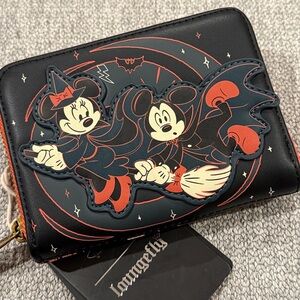 New Loungefly Disney Mickey & Minnie Halloween Glow-in-the-Dark Wallet